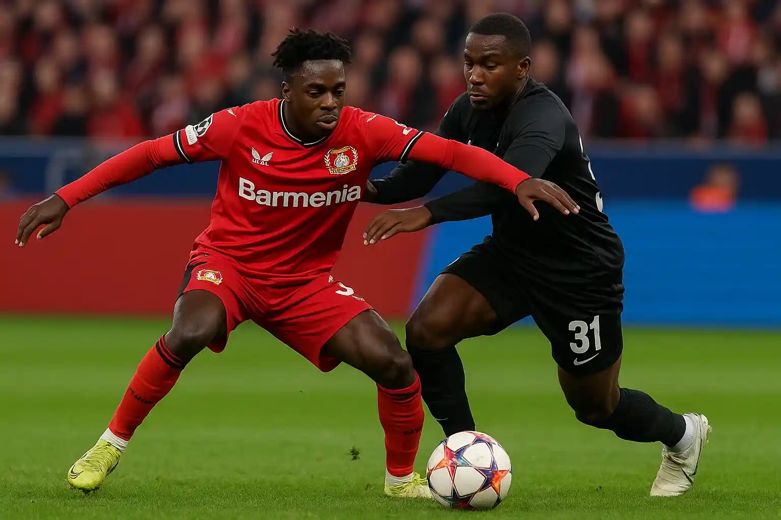 Frimpong phòng ngự chắc chắn, giúp Bayer Leverkusen duy trì thế trận vững vàng